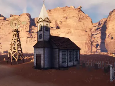 Western City Pack for Unreal Engine 5 Low-poly 3D model