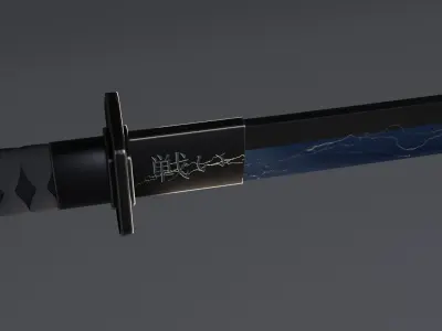 Game-ready Katana high quality Low-poly 3D model