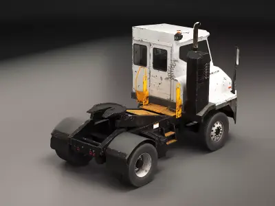 Aged Industrial Terminal Tractor Yard Truck PBR Low-poly 3D model