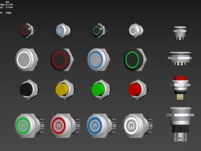 switch button 3D model purchase