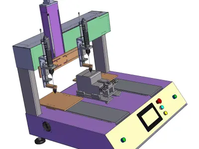 Air-blowing desktop dual-station screwdriver 3D model