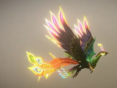 Phoenix Bird 3D Model - Majestic Mythical Creature Low-poly 3D model