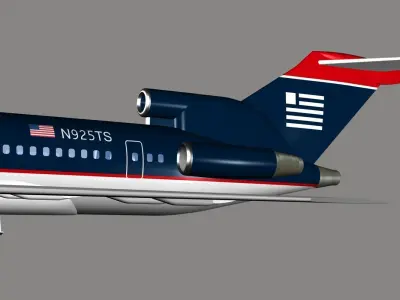 US  AIRWAYS 727 - 200 3D model
