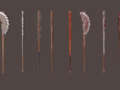POST APOCALYPTIC MELEE WEAPON SET 3D Model Pack