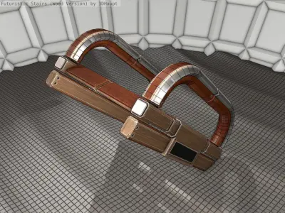 Wood Stairs Construction Element 11  Low-poly 3D model