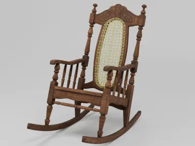 Rocking chair 3D model 2