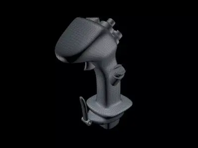 Ergonomic Fighter Jet Side Stick Controller 3D model