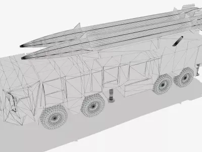 Zolfaghar Missile Iranian SRBM Heat map Low-poly 3D model