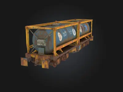 Rusty Train Tanker  Industrial Relic on Forgotten Tracks 3D model