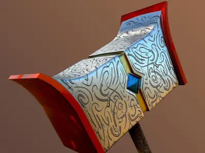 Two-Handed Hammer Low-poly 3D model