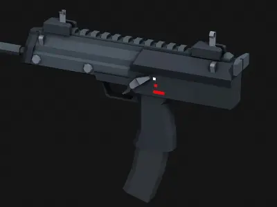 Stylized Modular Mp7 SMG - LowPoly Mobile Ready Low-poly 3D model