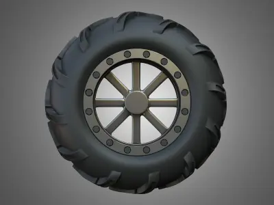 Buggy Tire and Wheel - 01 3D model