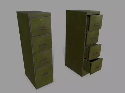 Cabinet metal filing Low-poly 3D model buy