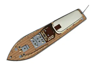 Japanese Navy 11 meters launch 3D model