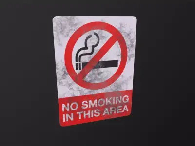 Plastic No Smoking Sign 3D Model Low-poly 3D model