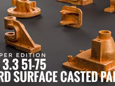 Building Blocks Kit Casted Parts Hard Surface COPPER V9 Low-poly 3D model