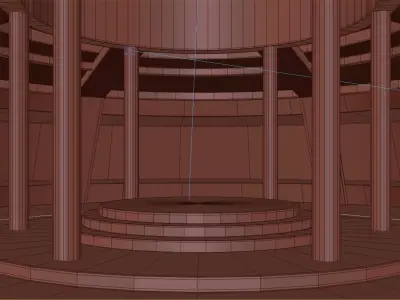 Basemesh interior space 05  Low-poly 3D model