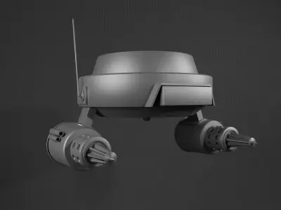 Destroyer-style space combat spacecraft - 3d Low-poly Low-poly 3D model