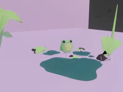 frog in the rain 3D model