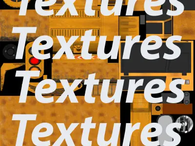 Grader truck Low-poly 3D model