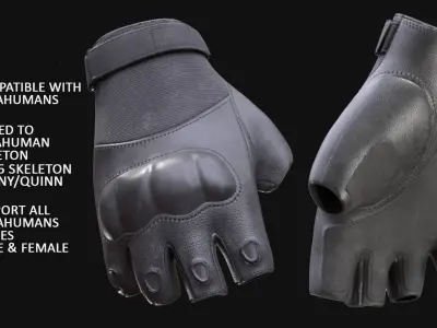Skydiving Gloves 47 - All MH Bodies - UE5 Skeletons - Rigged Low-poly 3D model