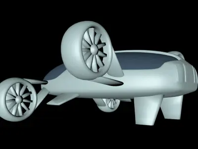 Futuristic Jet car 3D model