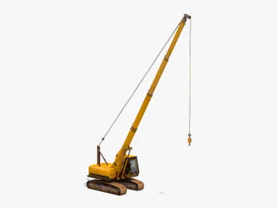 Construction Equipment Vehicles 5 Cranes 3D Models Low-poly 3D model