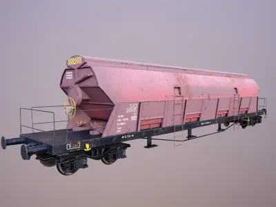 Used Electric Locomotive and Railcars 3D model