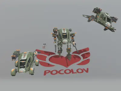 POCA Multirole Future Vehicles Low-poly 3D model