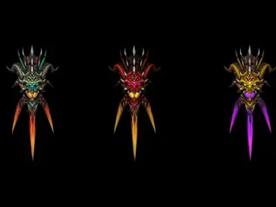Dragon Claws Battle-Gloves Low-poly 3D model