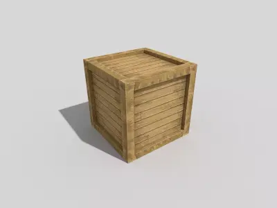 low poly wooden box Low-poly 3D model order