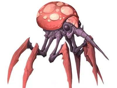 Micofang Fungal Predator Stylize Mushroom Creature Free low-poly 3D model