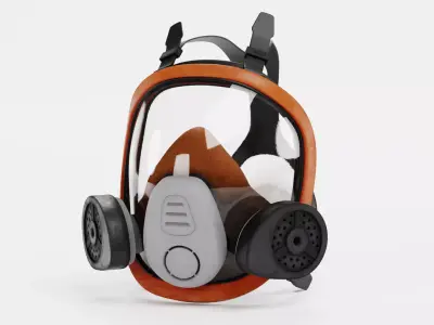 Gas Mask - Full-Face Protective Respirator 3D model