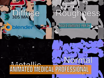 Animated Medical Professional model pack Low-poly 3D model