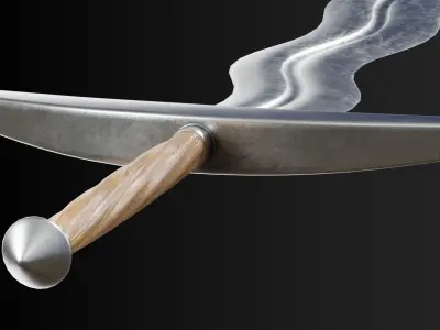 Flame bladed sword flamberge Low-poly 3D model