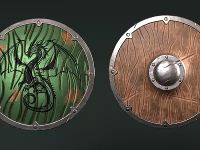 Medieval Shield Pack Lowpoly 4K 2K 1K Free 3D model