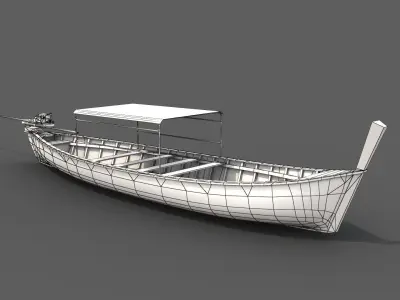 Long Tail Boat Low-poly 3D model