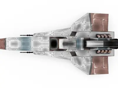 Starship Light Fighter Low-poly 3D model