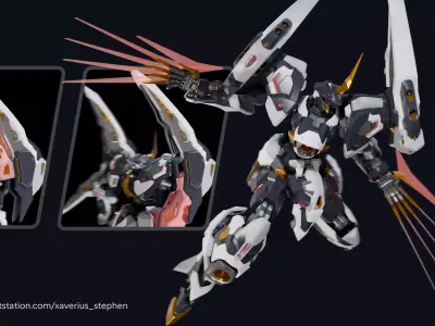XC07 Orchiveil  I Original Mecha Design I Lowpoly  I  Rigged  Low-poly 3D model