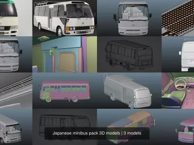 Japanese minibus pack 3D models