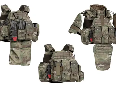 WARRIOR ASSAULT DCS PLATE CARRIER VEST BUNDLE 3D Model Pack