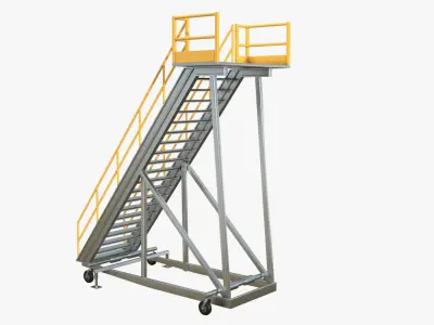 Airplane Stairs PBR Low-poly 3D model