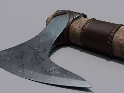 3D Model Viking Axe Game Ready Low-poly 3D model