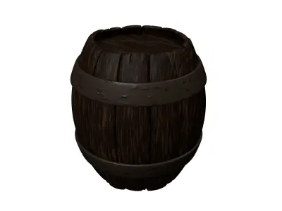 Barrel wooden Low-poly 3D model shop