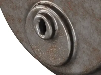Rusty Steel Round Padlock 3D model