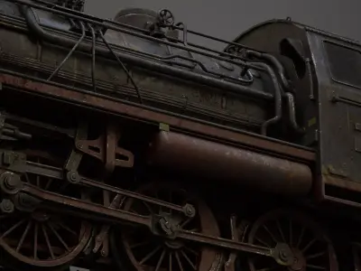  steam-The locomotive  Low-poly 3D model