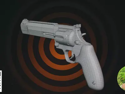Modern Tactical Magnum Revolver 3D model