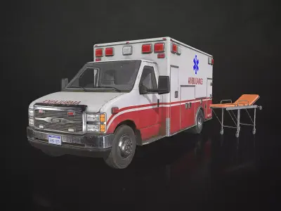 Ambulance Type 3 - V1 Low-poly 3D model