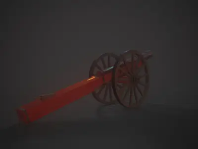 Stylized Medieval Cannon Low-poly 3D model purchase