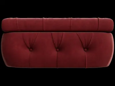 Pink Velvet Storage Upholstered Ottoman 3D model